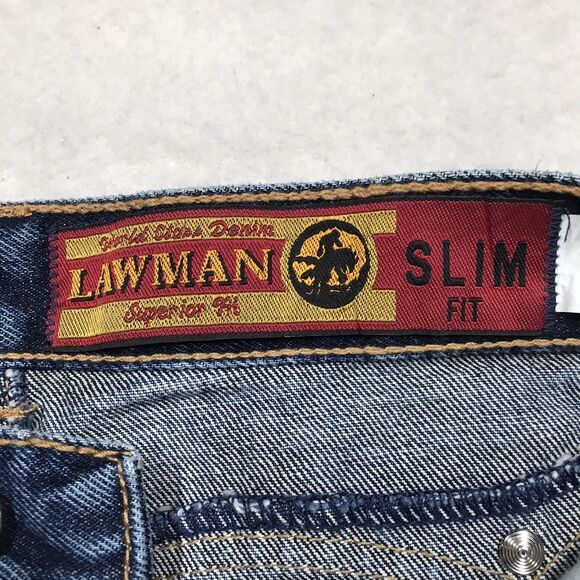 80s LAWMAN WESTERN Jean Women 1(24x34) Slim Fit Long Inseam Button Leg Vintage - Picture 13 of 16